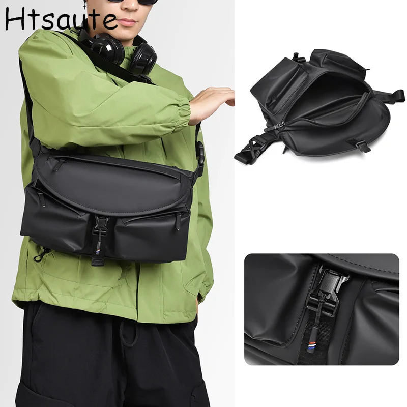 

Men's Waterproof Crossbody Bag Large Capacity Shoulder Sling Bags with Quick-Release Buckle, Durable Messenger Bag for Day