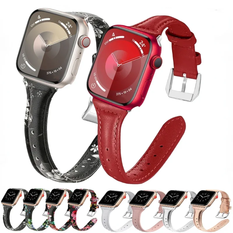 

Ремешок маленький кожаный для Apple Watch Ultra 10 9 8 7 6 5 4 SE Band 49 мм 45 мм 41 мм 46 мм 44 мм 42 мм 40 мм, спортивный браслет
