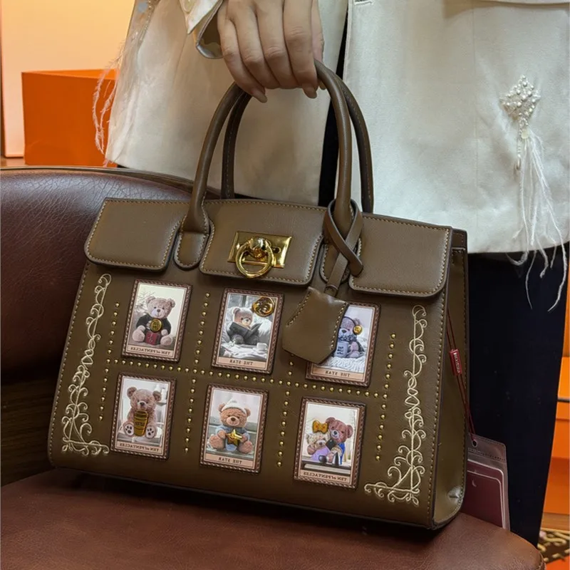 

Gusachi Light Luxury Brand Women's Bag 2025 Autumn/Winter New High Fashion Original Design Bear Shoulder Bag Large Capacity Hand