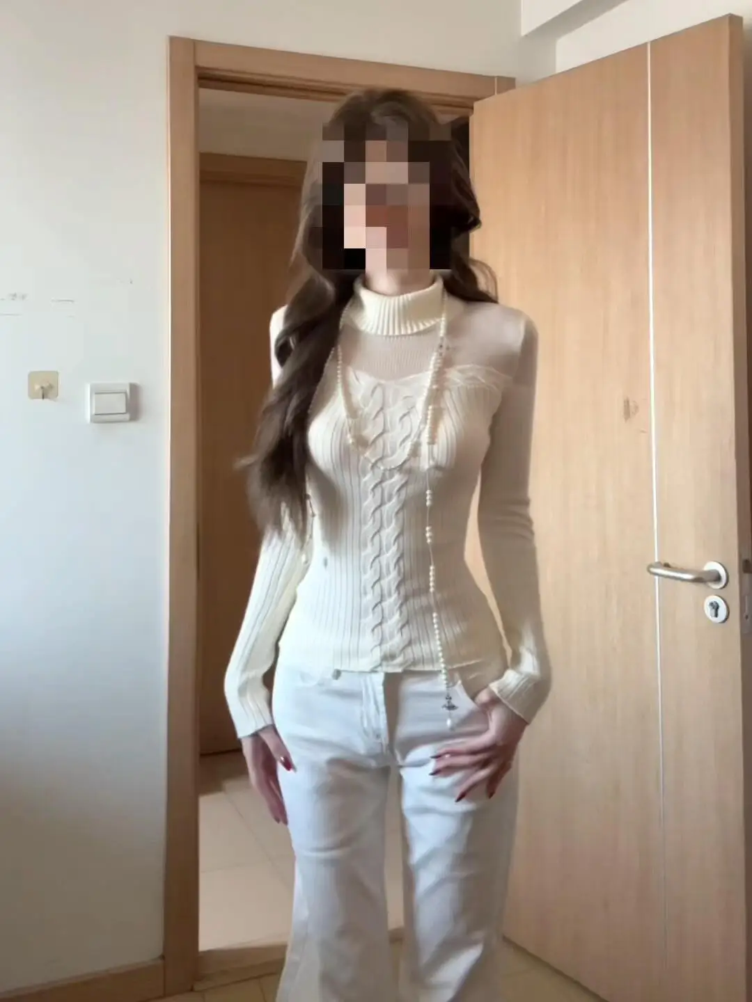 

Slim Fit High Ne Knitwear Women's Base Layer irt Inner Wear Slimming Top Commute Sle Soft Knitted Long Sve Sweater