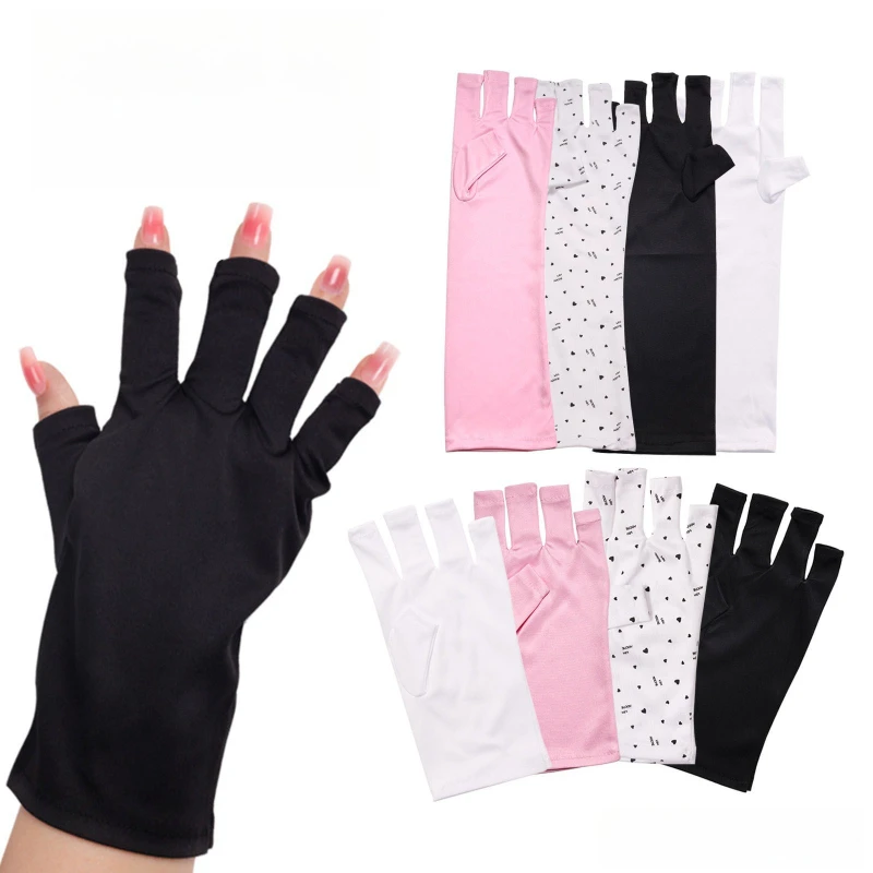 2 Stuks Anti Nagels Uv-bescherming Handschoenen Led Lamp Stralingsbestendig Handschoen Protecter Handen Voor Uv Licht Lamp Droger manicure Nail Gereedschap
