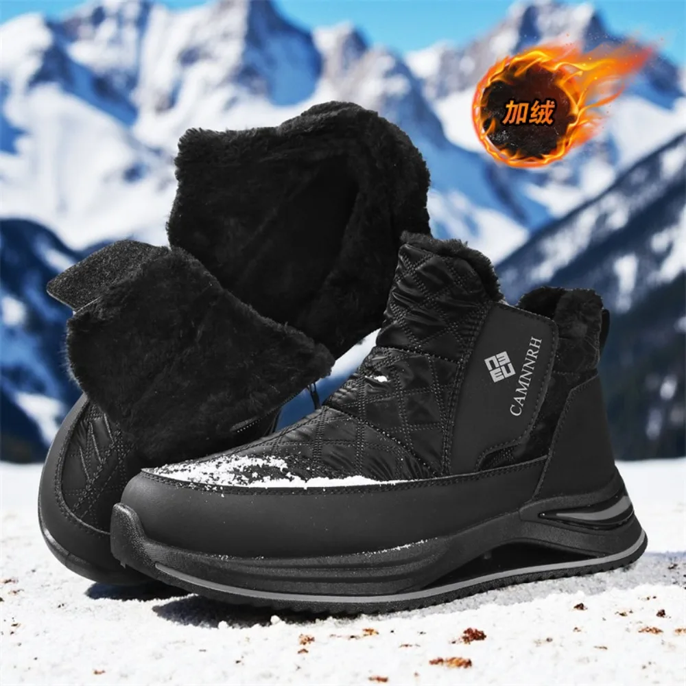 New Winter Boots for Men Snow Outdoor Non-slip Warm Fur Sneakers Lightweight Hiking Shoe Women Broad Sole Boots Chaussure Hommes