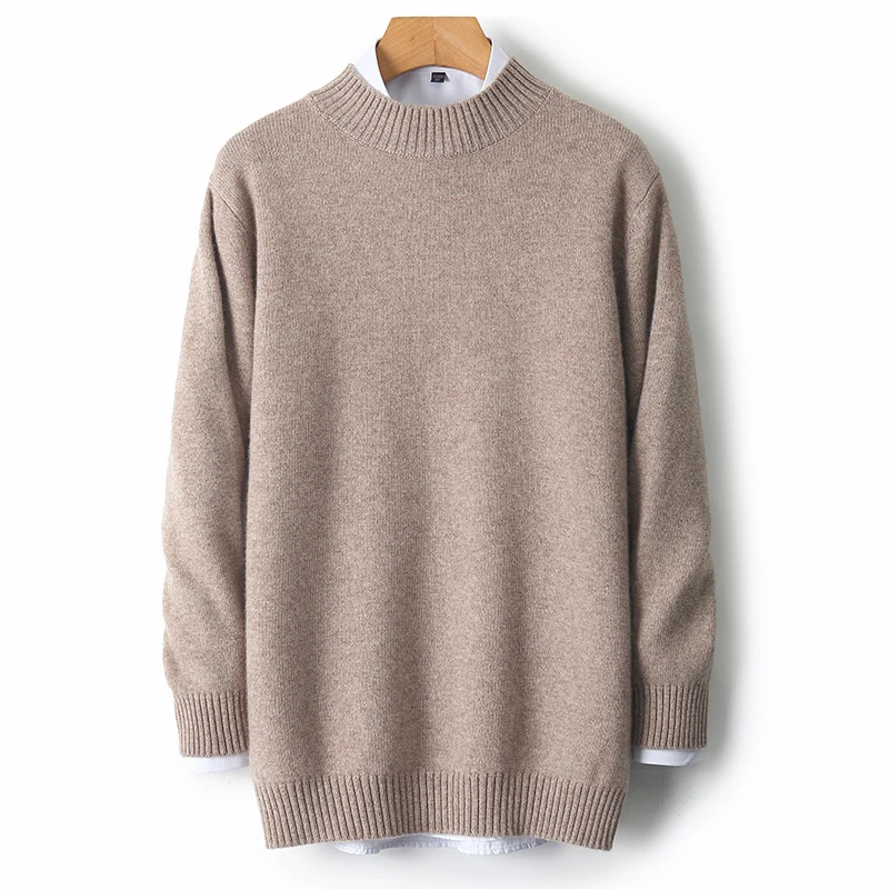 Thermal accessory, men's 100 cashmere thickened half turtleneck sweater base