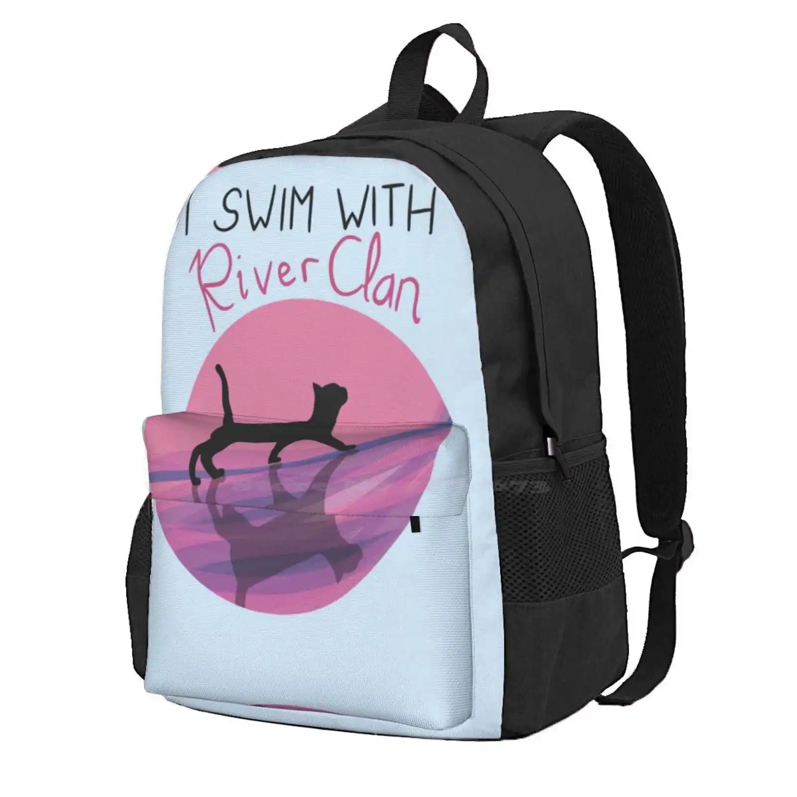 Riverclan Pride - Black Cat Silhouette Hot Sale Schoolbag Backpack Fashion Bags Riverclan Cats Warrior Cat Pride Gay Lgbt