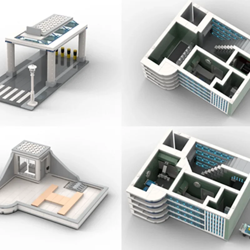 3877 قطعة MOC وحدات مستشفى أيقونات نموذج اللبنات العمارة تجميع هدايا عيد الميلاد لعبة إبداعية فكرة الطوب الاطفال