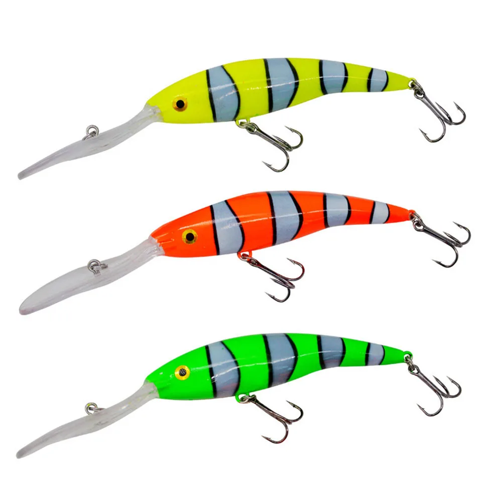 WALK FISH 1PCS Minnow 135-155mm/14-20g Artificial Wobbler Hard  Fishing Lure Plastic Long Tongue Pesca Deep Tail Diving Fishbait