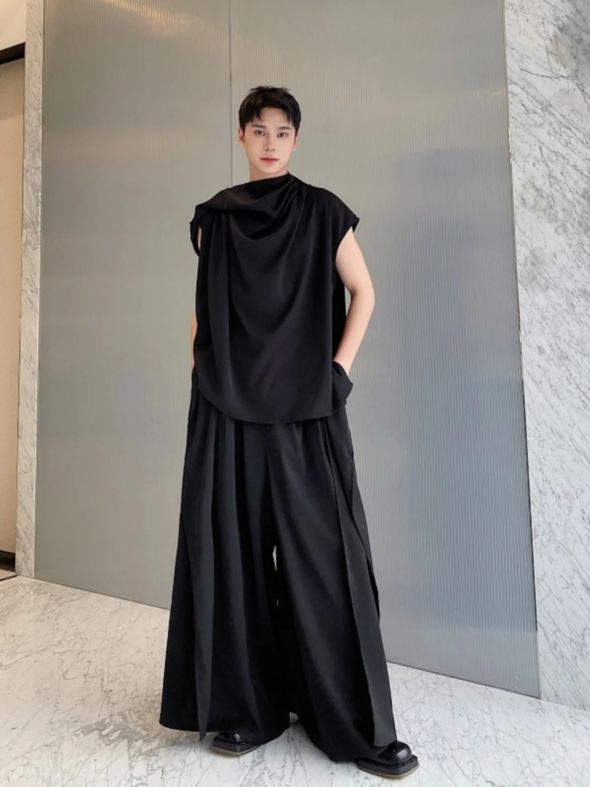 

Summer 2025 Men's Svel Collared irt Casual Pure Color Loose Fit Youth Trend Summer New Arrival Faionable Brand