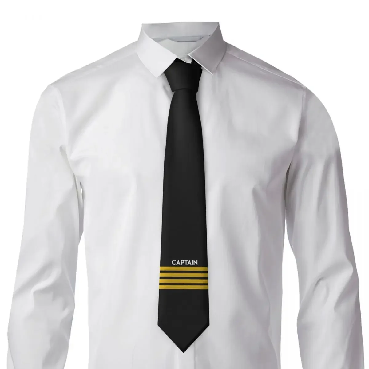 カスタムキャプテンストライプ肩章ネクタイ男性プリントネクタイ航空飛行機パイロット用ウェディングパーティーメンズシルクネクタイ