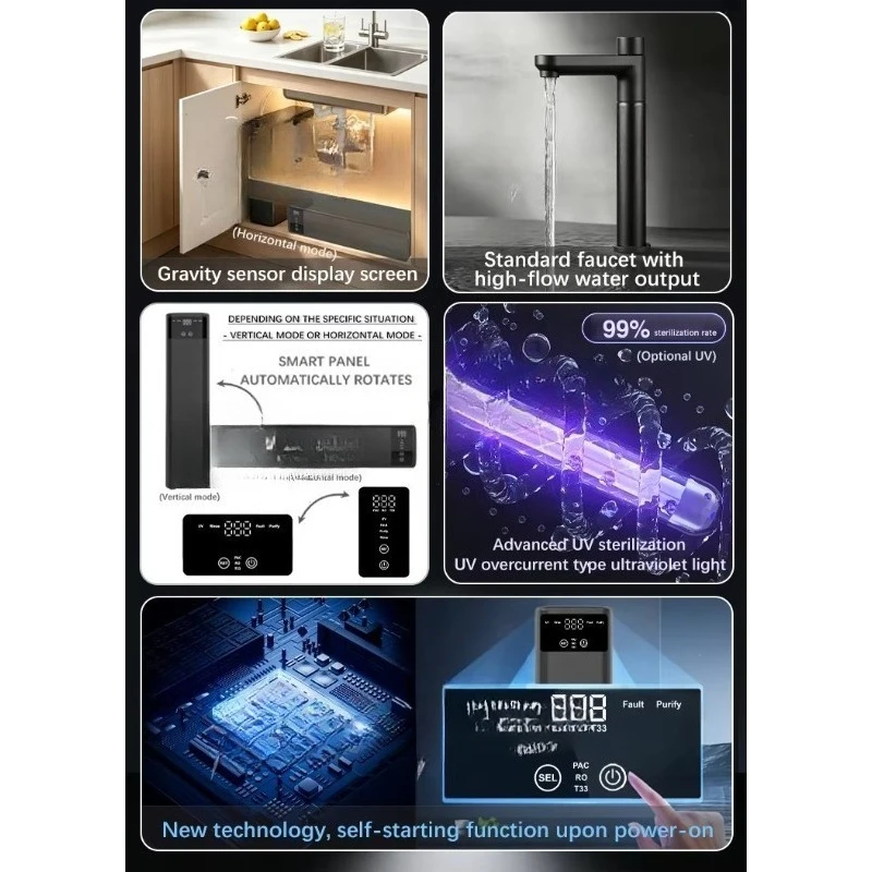 A large-capacity direct-flow self-cleaning filtration and purification system, suitable for home offices and kitchens.