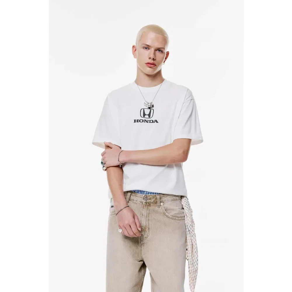 

Honda Men's and Women's T-shirt Civic Rally Summer Cotton Short-sleeved Shirts Spring and Autumn Motorcycle Off-road Top