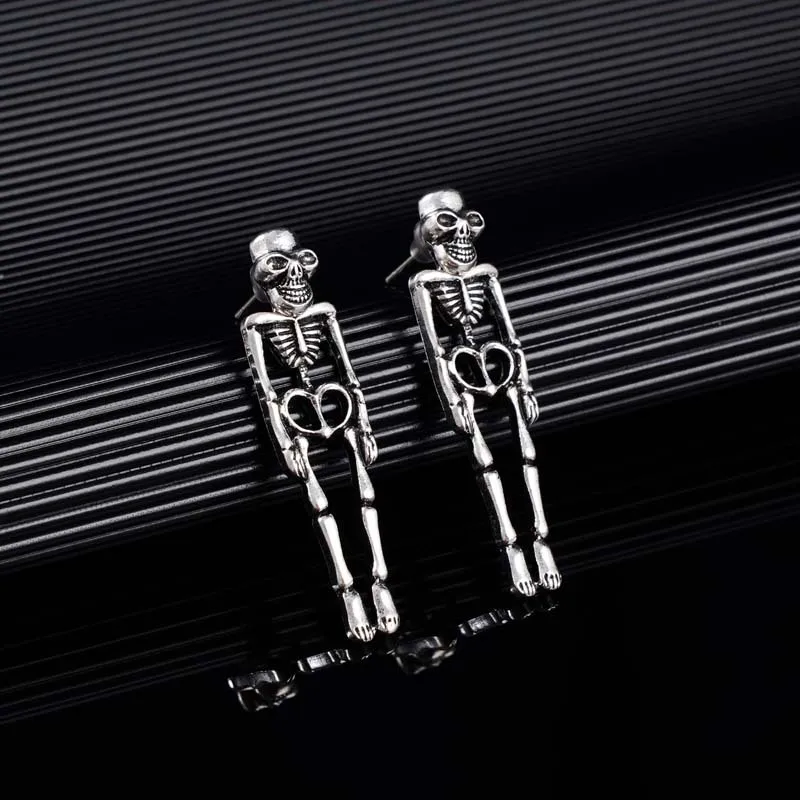 Neue Halloween Schädel Skelett Ohrringe für Frauen Mode Trend Gothic Schmuck Geschenk Hip Hop Rock Coole Dropped Ohrringe Männer – Detail 3