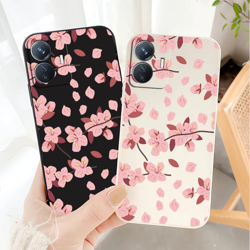 Bloemen Schilderen Telefoon Case Voor Vivo Y200 Y400 5G Y100 Y72 Y53S Y52 Y51 Y39 Y35 Y33S Y31 Y29 Y27 Y28 Schokbestendig Zachte Matte Cover