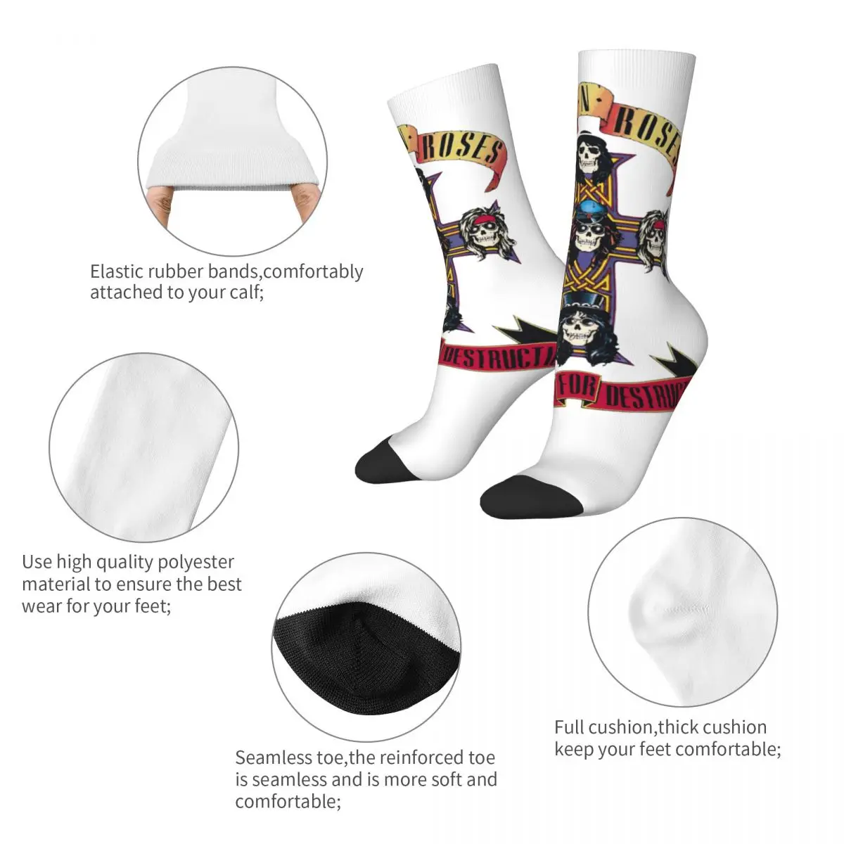 Cool Its November Rain Soccer Socks Guns N Roses Polyester Middle Tube Socks for Women Men Breathable