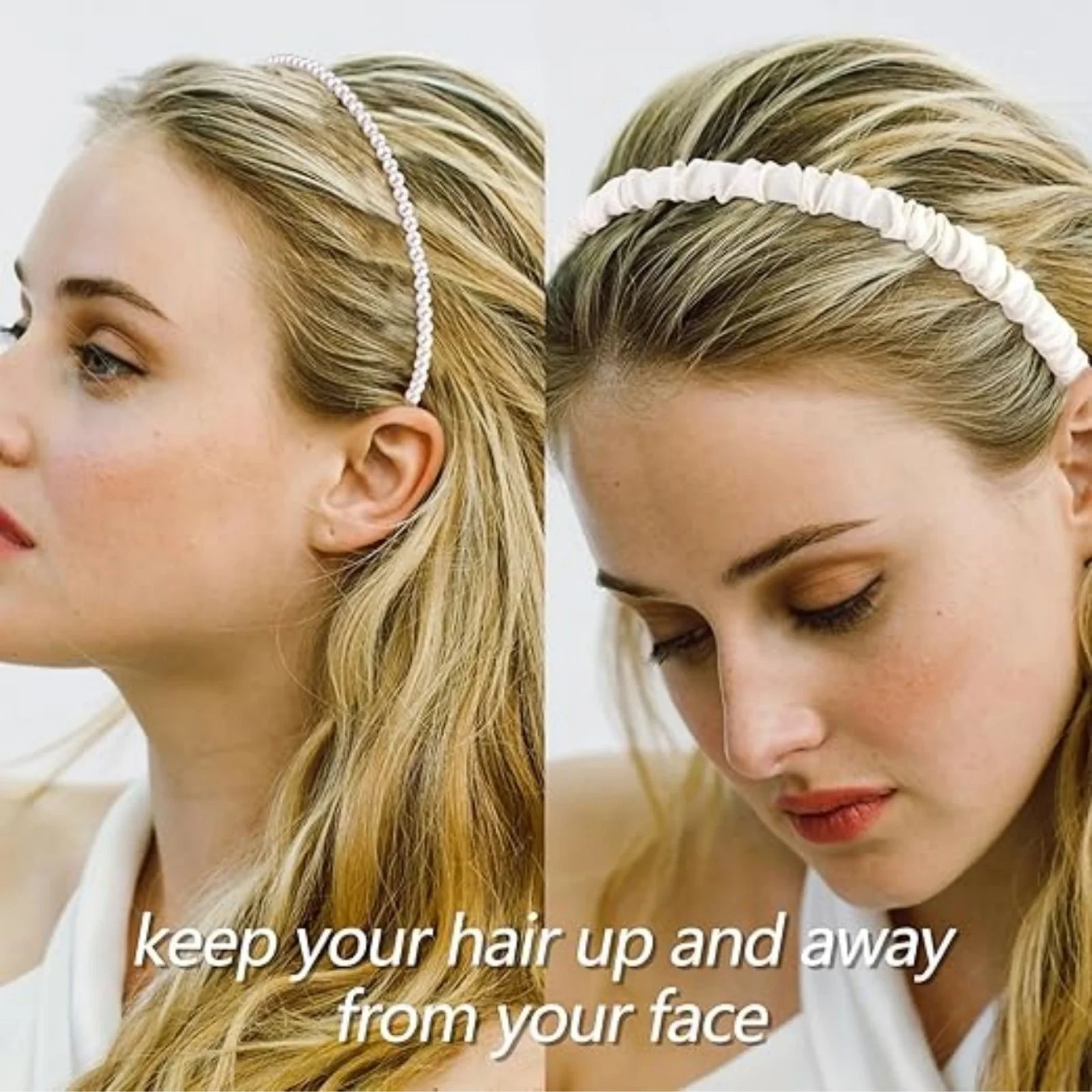 7 шт. женские повязки на голову, модные коричневые однотонные нескользящие повязки на голову с жемчугом, тонкие толстые варианты коротких волос, лица-Wa