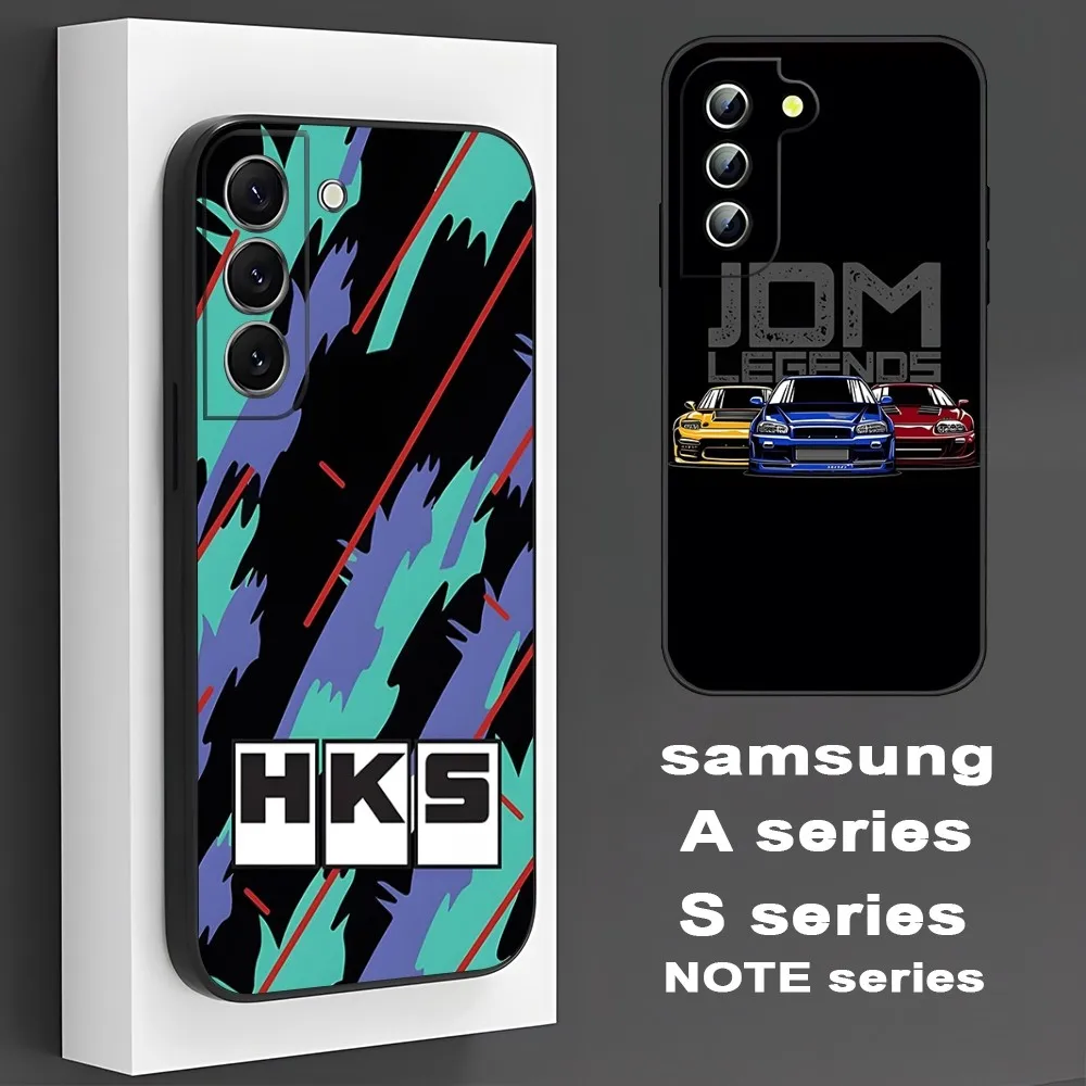 Sports Car HKS JDM Accessories  Phone Case For Samsung S 24 23 22 21 20 plus ultra a M 34 54 53 luxury Black shell Cover