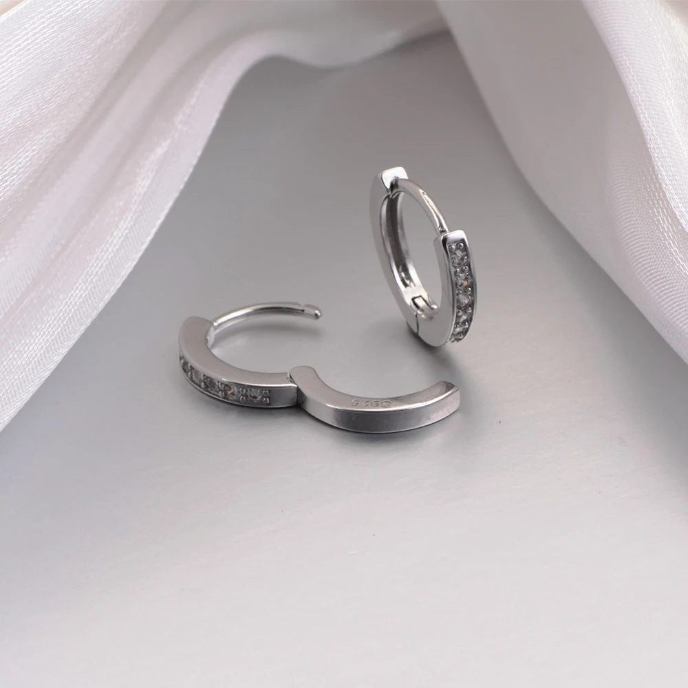 

2025 New Hot Selling 925 Pure Silver Round Diamond Simple Earrings Fit For Original Exquisite Design Charm Women's Jewelry Gifts