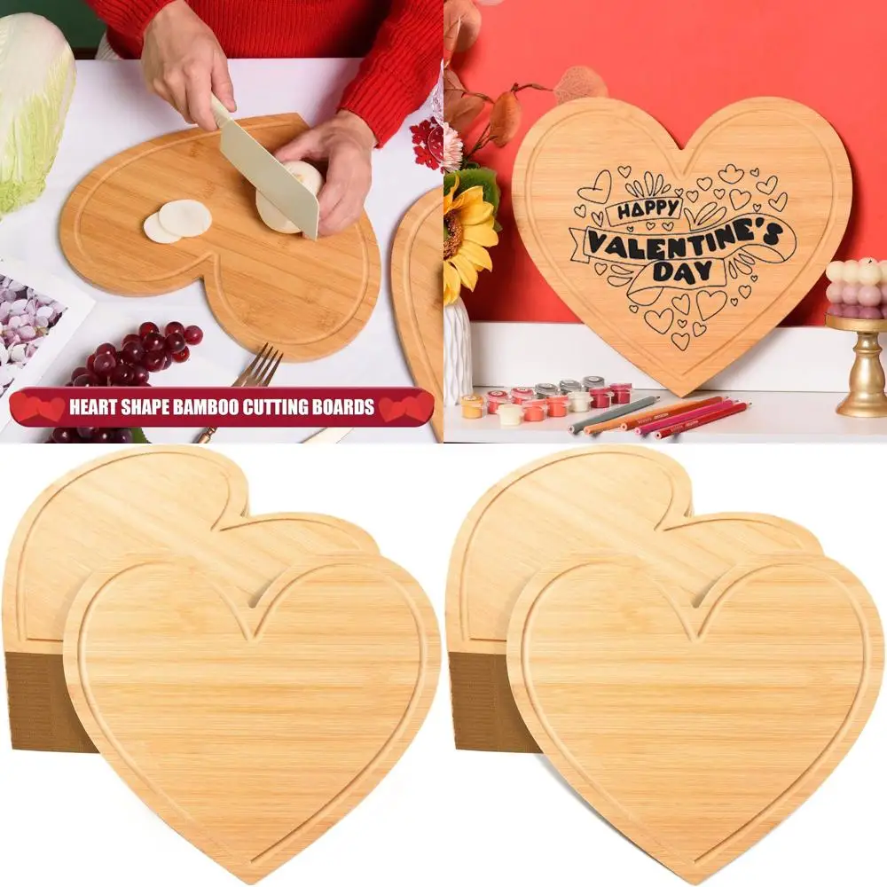 

Valentine's Bamboo Heart-Shaped Cutting Boards - 12 Pack, 12.8x11.3, Ideal for Weddings & Housewarmings