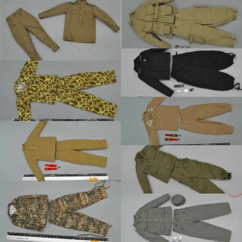 

1/6 Scale Toys Soldier Clothes World War II Combat Uniform Coat Pants Set Clothes Model for 12'' Action Figures Body Doll