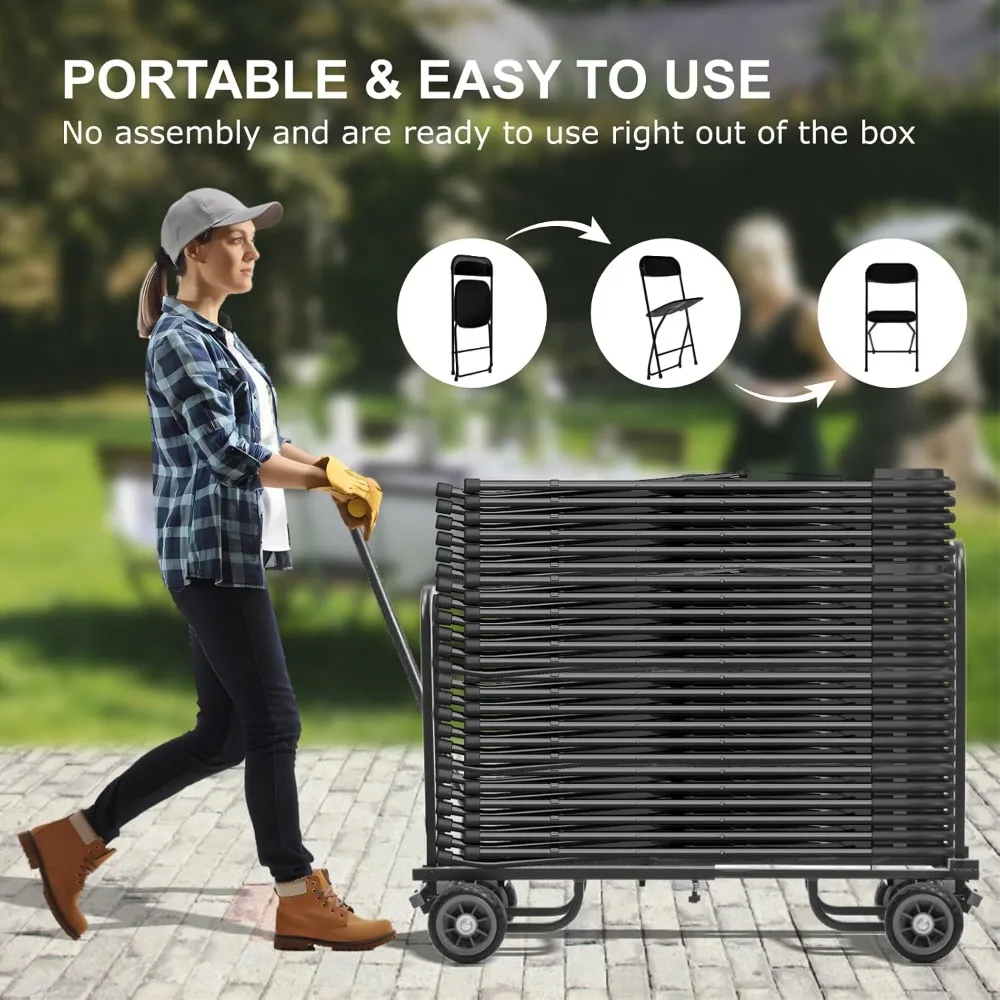 Sedie pieghevoli portatili - Confezione da 20, plastica resistente, capacità 350 libbre, ideali per eventi interni ed esterni, leggeri e facili da C