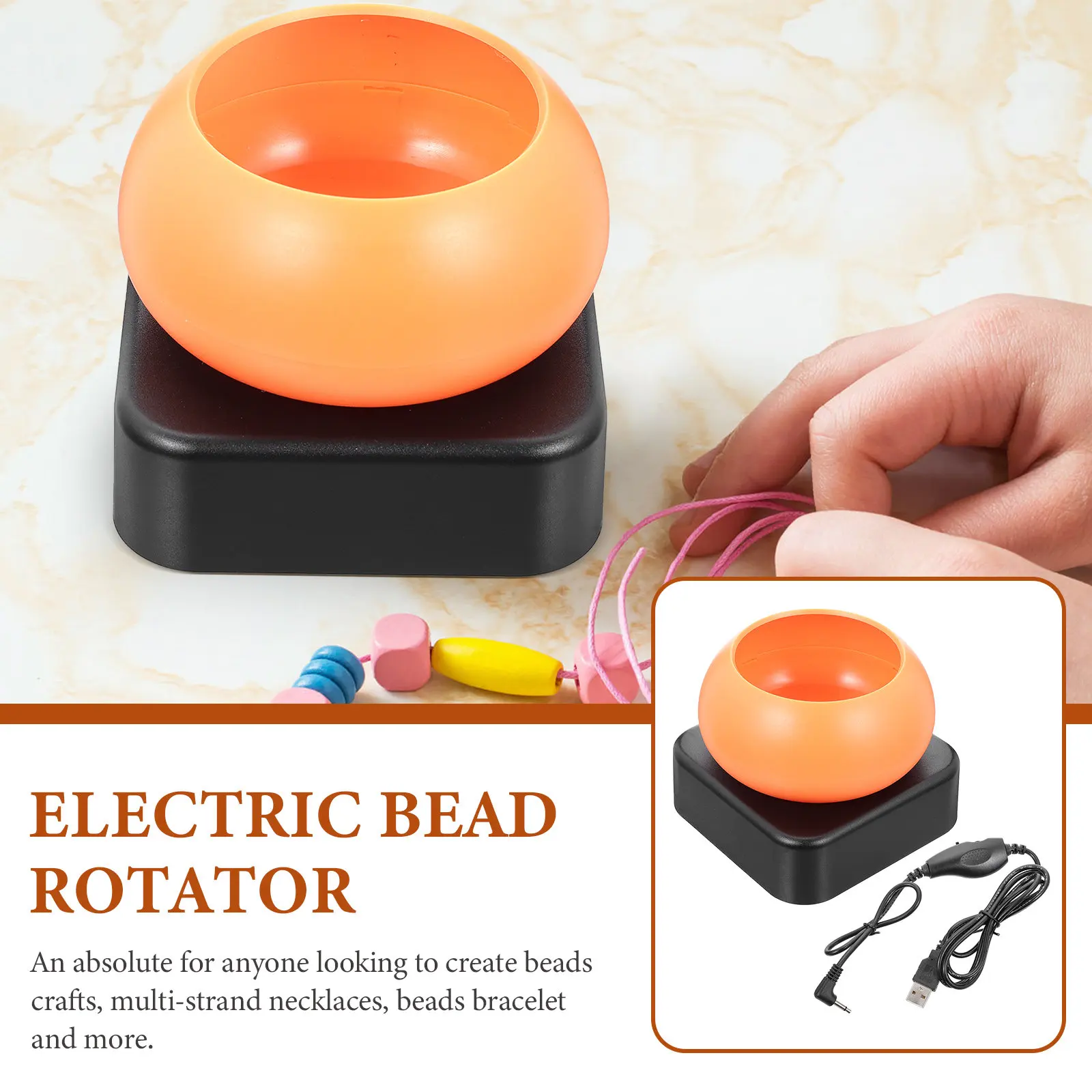 Durable Beading Device Electric Beads Spinner for DIY Beads Stringing Home Crafts Multi-Strand Necklace Tool Automatic Beading