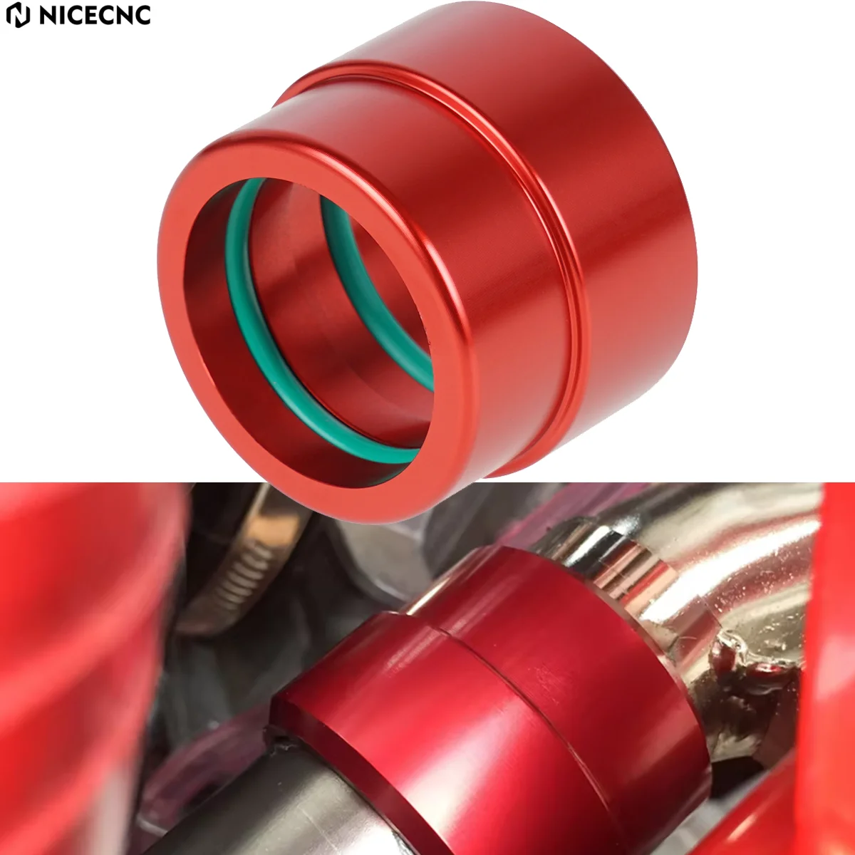 NICECNC For Beta RR 300 RR 250 RR 300 250 XTrainer 300 2013-2019 2018 Motorcycle Exhaust Collar Ring Pipe Guard Cover Aluminum