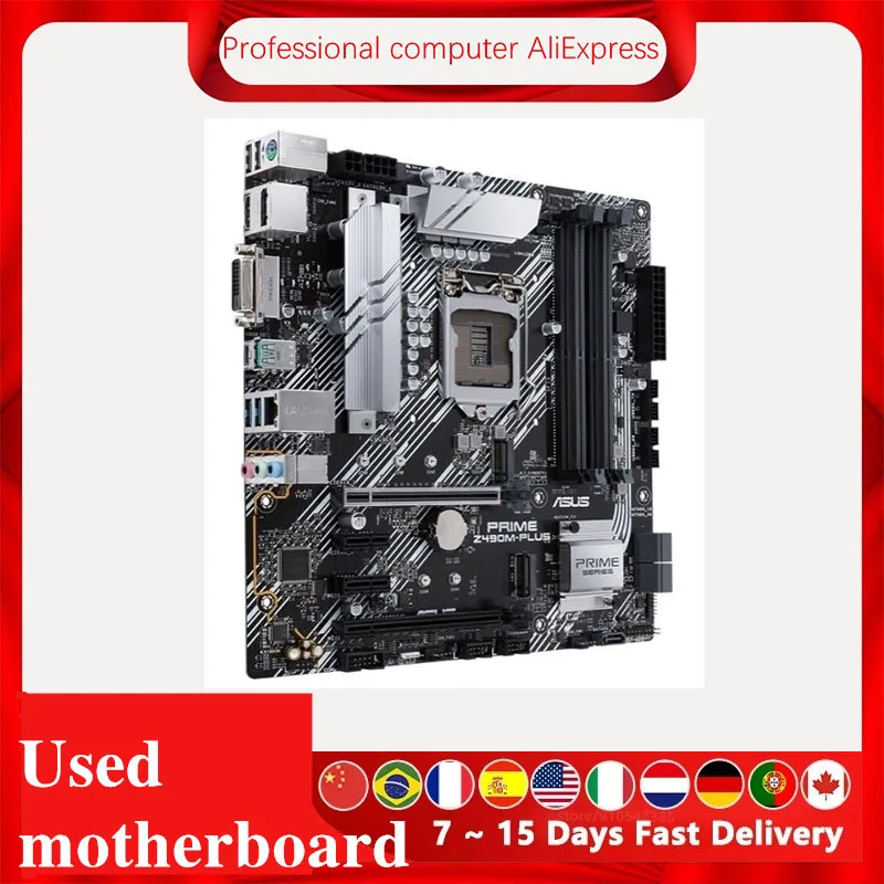 Imagem -03 - Motherboard Desktop Original para Asus Usado para Intel Z490m-plus Z490 Ddr4 Pci-e4.0 Lga 1200 i9 10900k 10cpu