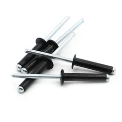 Black Aluminium Dome Round Head Pop Open Hollow Pull Blind Rivet Decoration Nail Rebite Bolt Dropper Rivet M2.4-M5