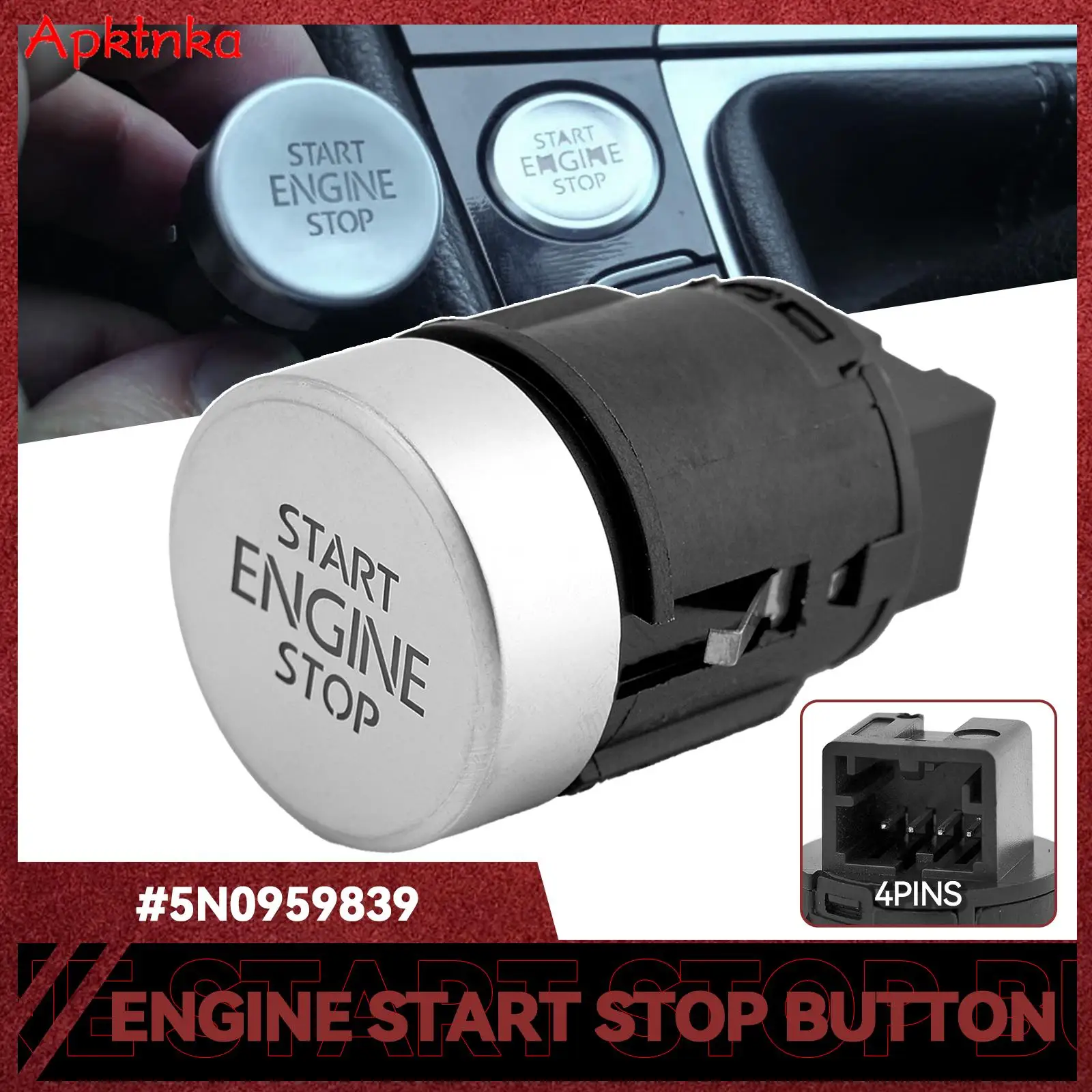 5N0959839 Automatic Engine Start Stop Switch Button For VW Golf Plus Sharan TIguan Seat Alhambra 2008-2021 5N0959839A 5N0959839B