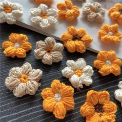 10PCS 2.5CM Hand Hook Three-dimensional Flower DIY Woven Small Flower Home Textile Clothing Hairpin Decoration Accessories
