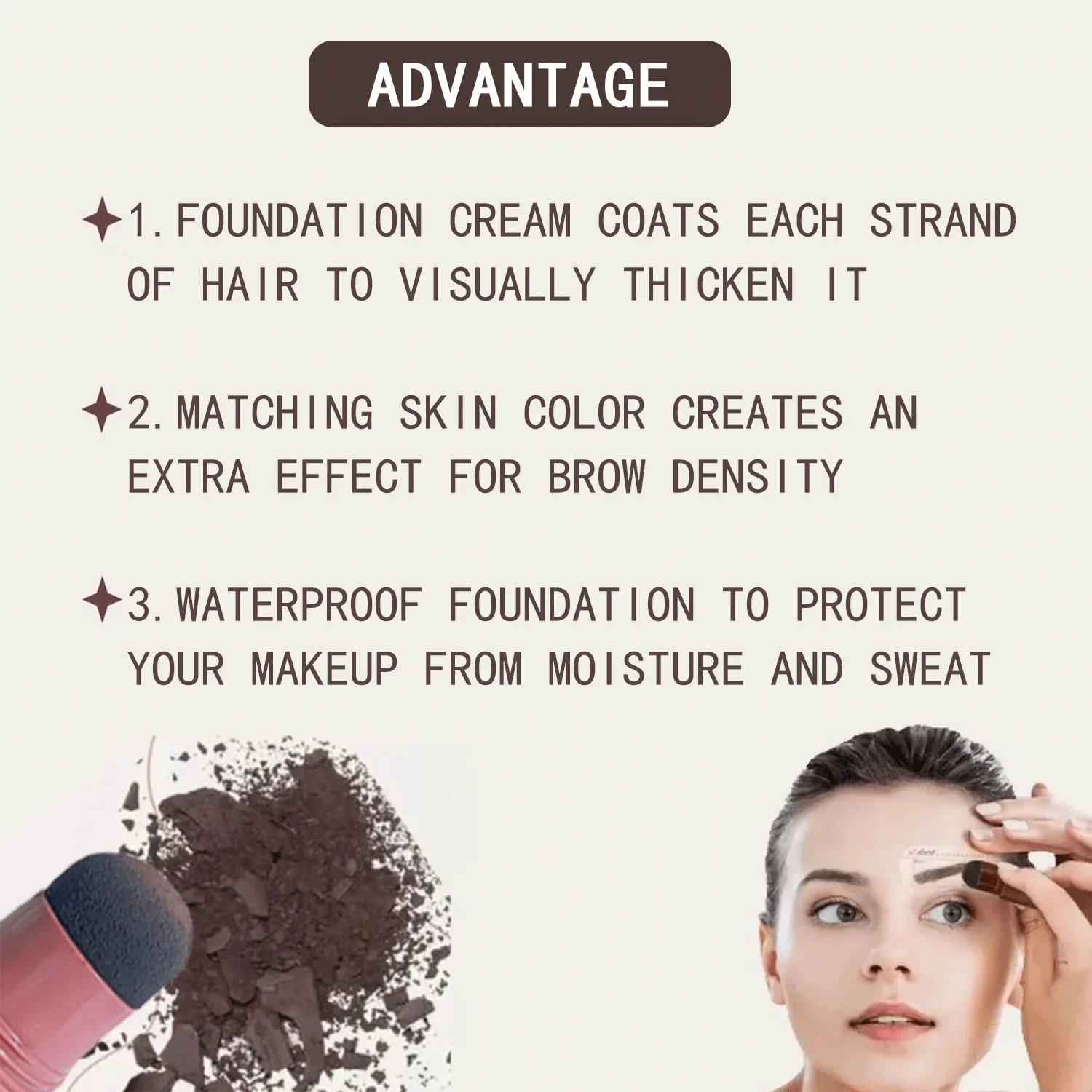 Zestaw do brwi na prezent świąteczny: 3 szablony, 2 pędzle, wodoodporny puder do wypełniania, wielokrotnego użytku, narzędzia do makijażu grubych brwi na co dzień i na imprezy.