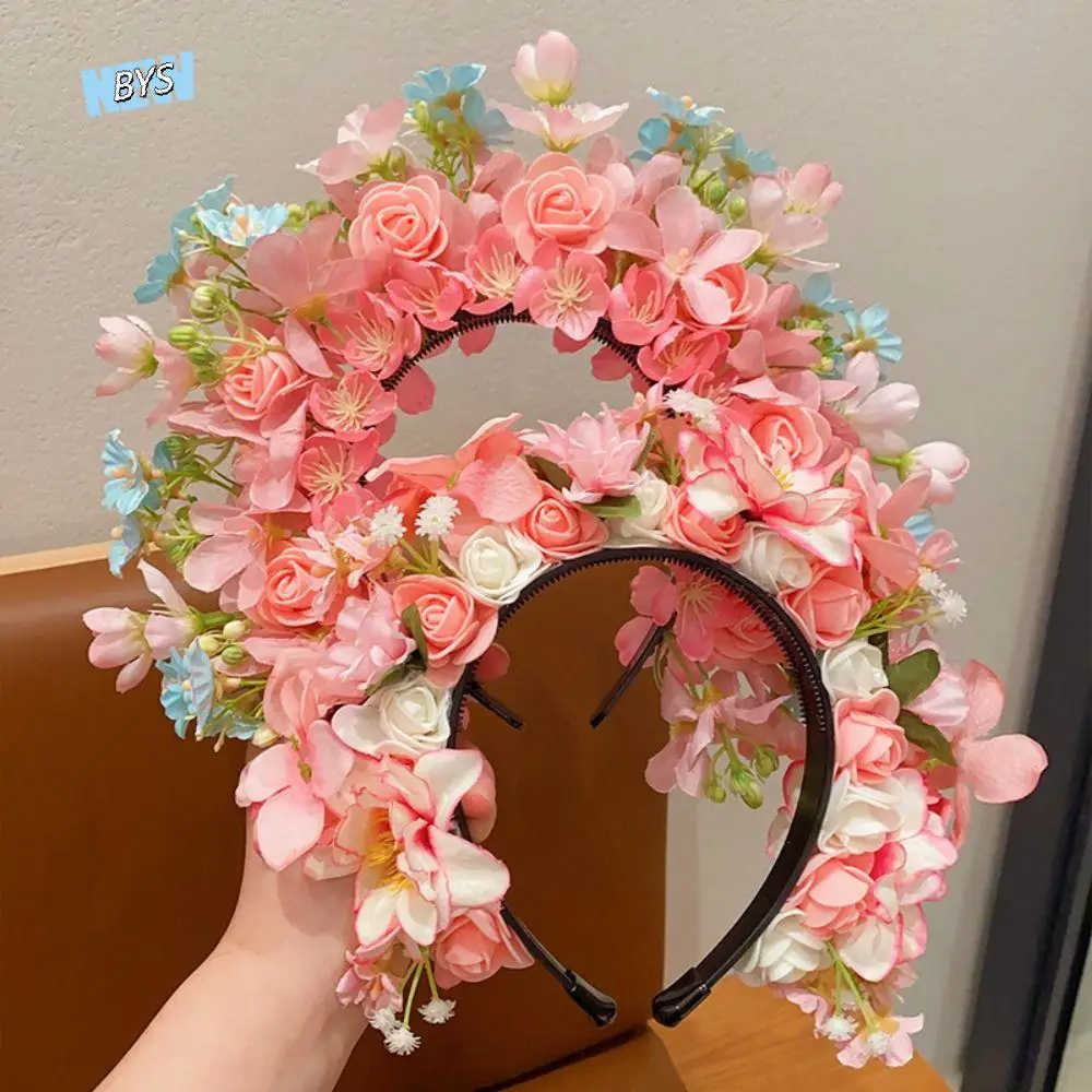 

Cloth Quanzhou Head-pinned Flower Hair Hoop Headdress Simulation Flower Hair Band Photograph Props Hair Accessories