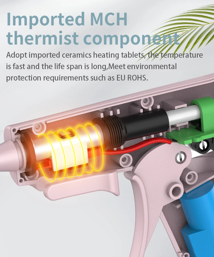 T Cordless Hot Melt Glue Gun USB Charging Wireless Hot Silicone Gun Portable Thermal Glue Gun with Glue Sticks Home DIY Repair