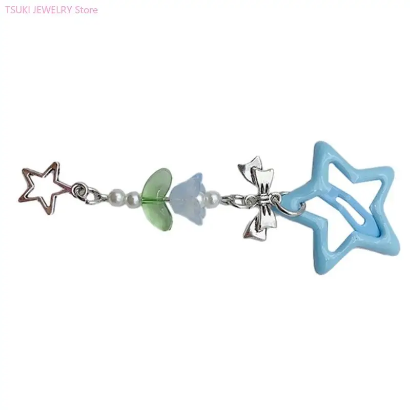 

62KE Flower Pendant Hair Clip Star Hair Barrettes Girls Braids Bangs Hair Clip