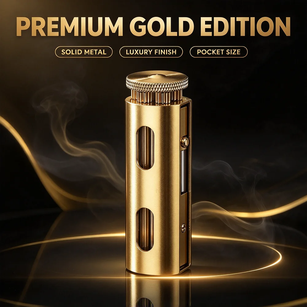Brass Cigarette Roller Machine Hand Manual Regular Tobacco Maker Injector DIY RYO Rolling Smoking Tool 70mm Papers Xmas Man Gift