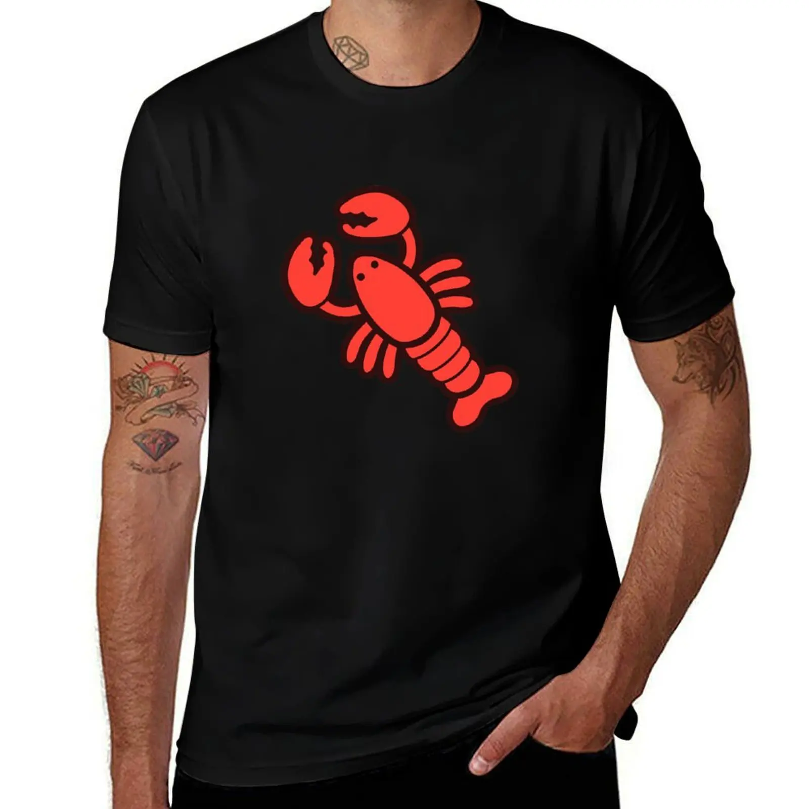 

Lobsters Pattern on Light Pink T-Shirt quick-drying shirts graphic tees sweat shirts, men