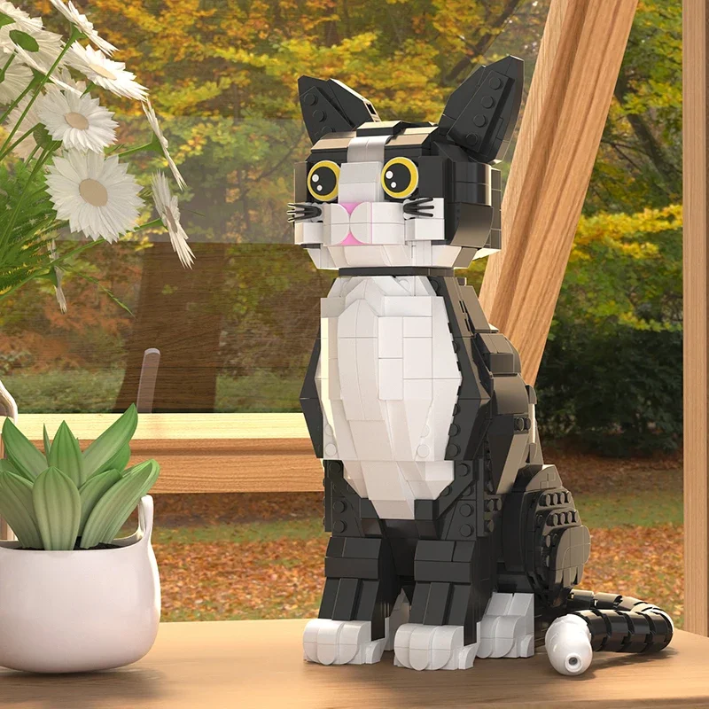 2025 Nuovo 801PCS Modello Animale Tuxedo Gatto Building Blocks Cute Cartoon Kitty Assemblare Mattoni Giocattolo Educativo Regalo Per Il Capretto Ragazzo Adulto