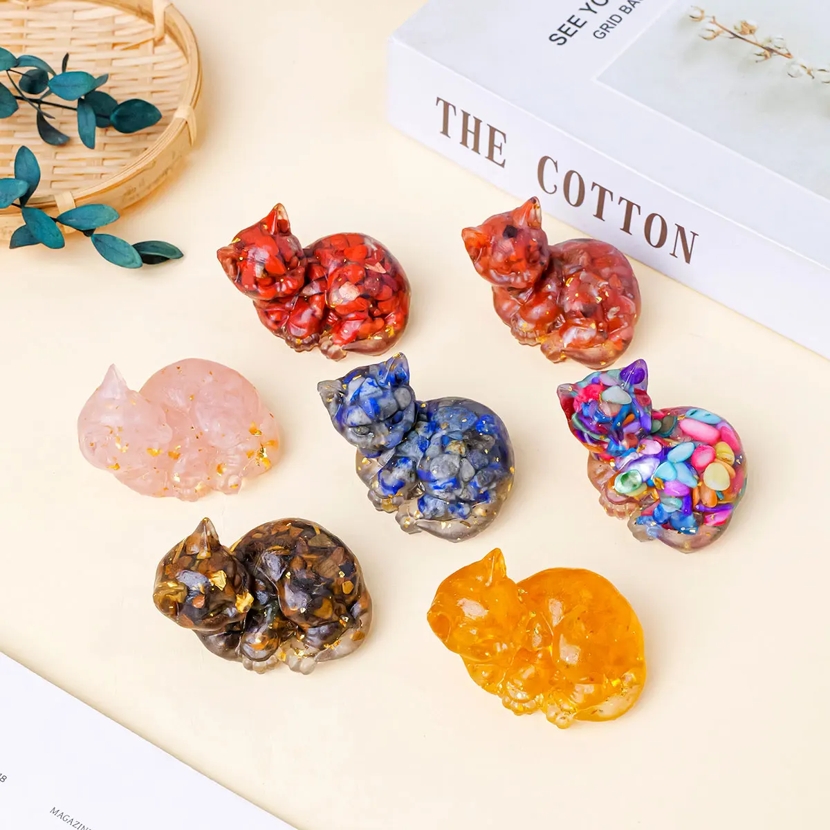 1 قطعة حجر الكريستال الطبيعي يختصر القط تمثال الريكي حجر تمثال تميمة فنغشوي النحت للمنزل مكتب الديكور #6