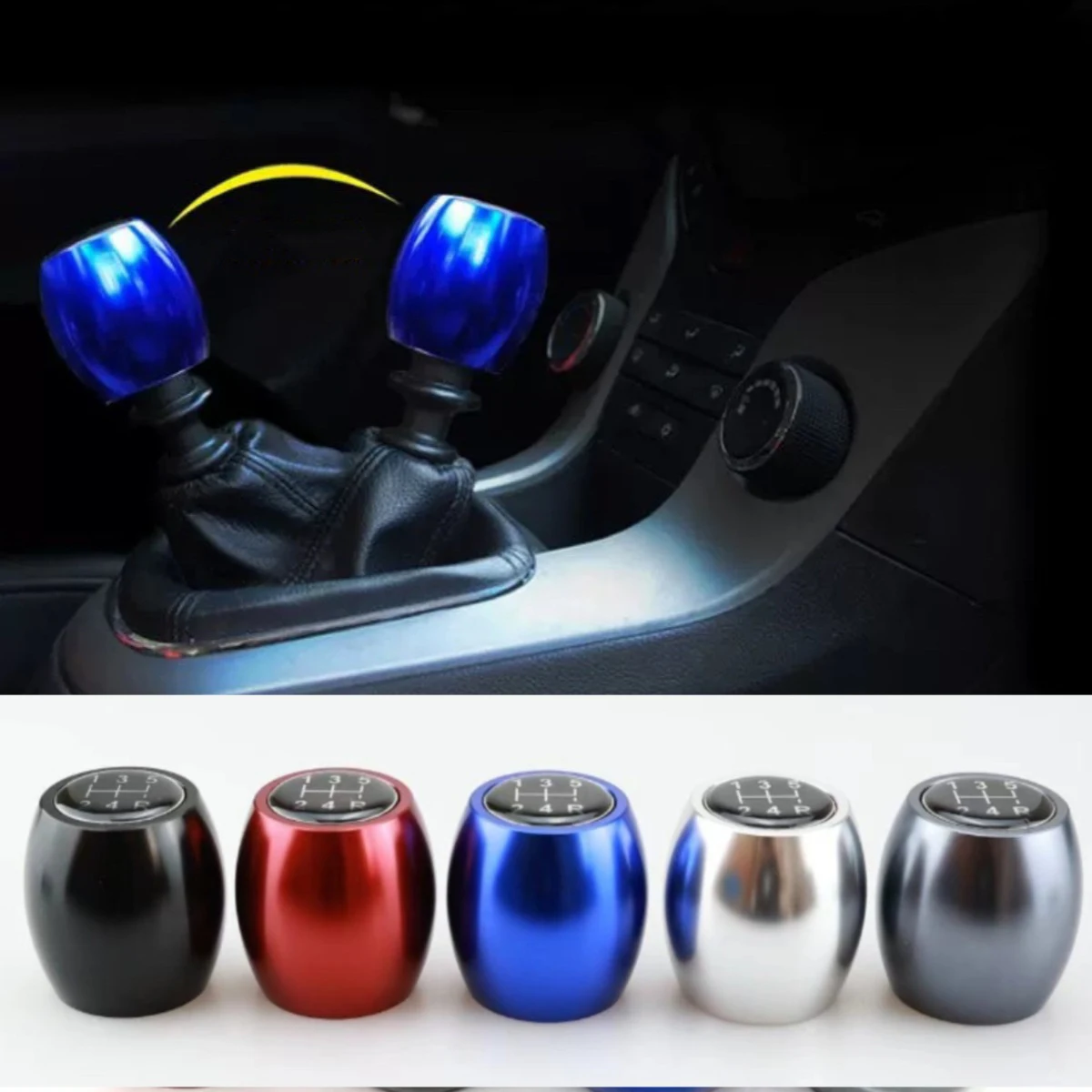 Car Modification Accessories Shift Knob Metal Round 5-speed Multi-colour Manual Gear Fashion Shift Knob Car Universal