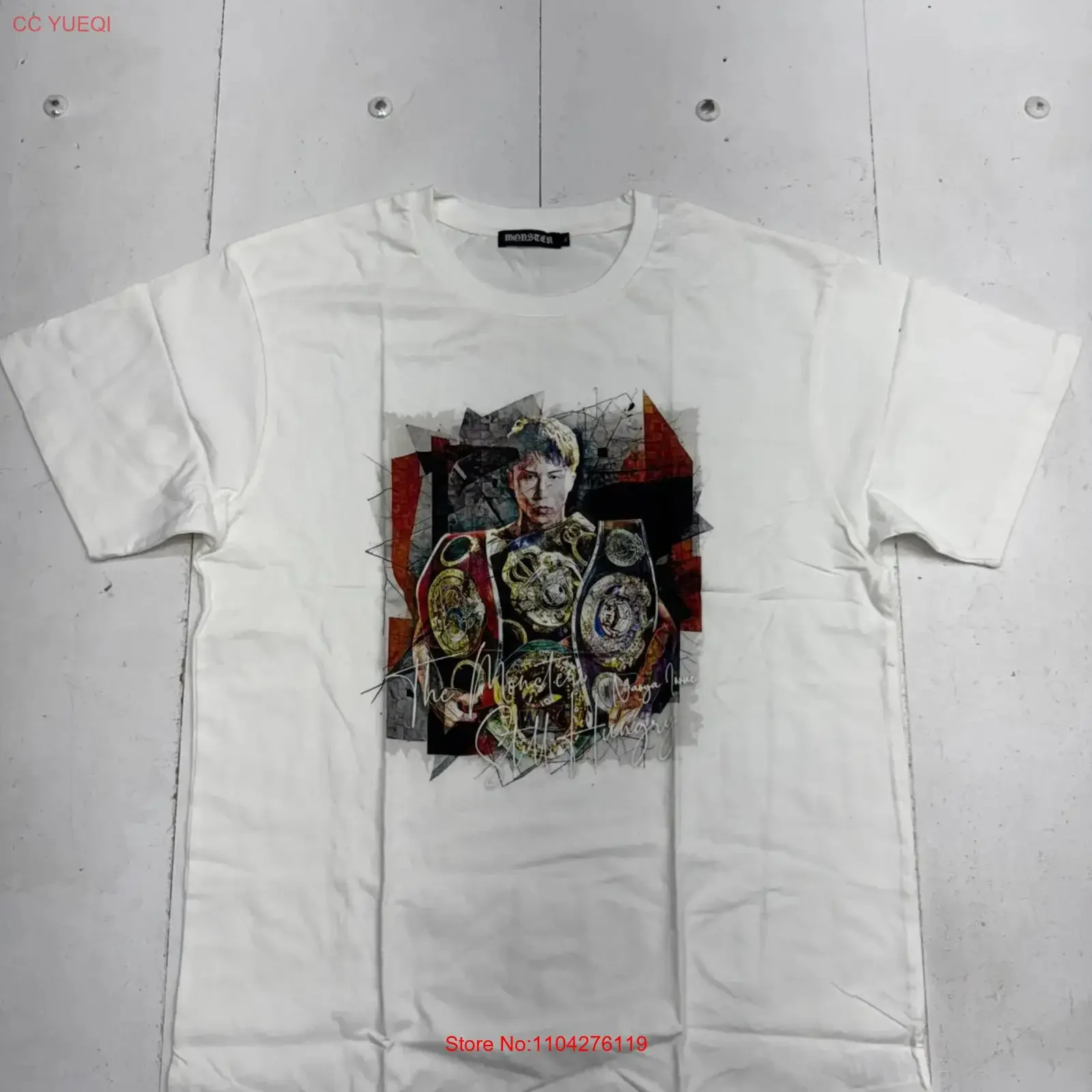 Monster Naoya Inoue White Print  T Shirt Mens Size XL vintage Washed Comfortable Soft Breathable fashion streetwear Unisex