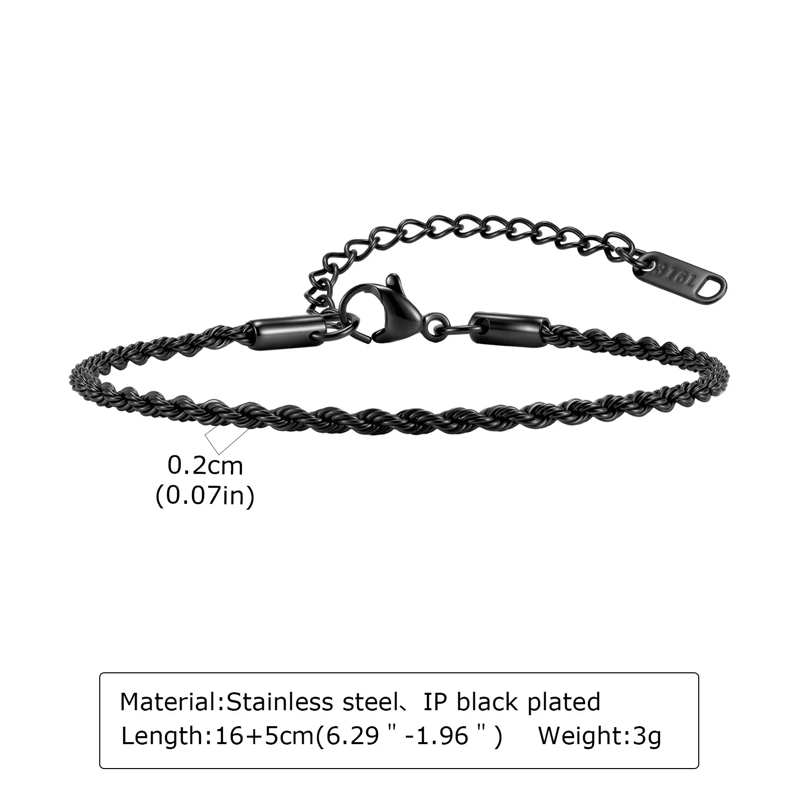 Vnox schwarzes Edelstahlarmband für Herren, Punk-Armband mit gemischten Kettengliedern, verstellbares Pulseira-Armband für Herren, Hip-Hop-Schmuck, Geschenk