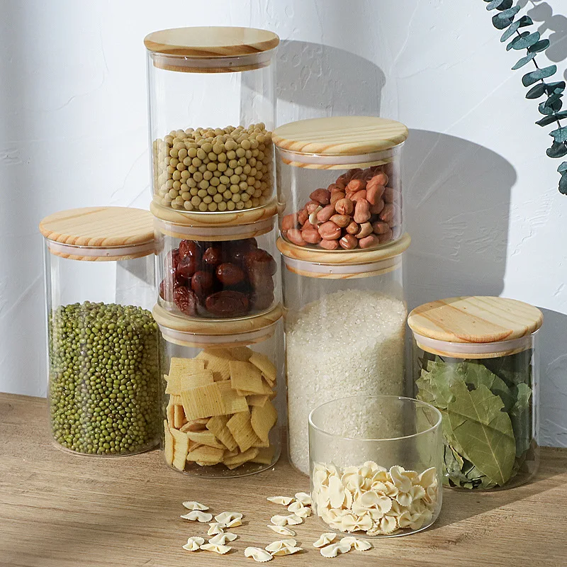 Storage Jars Kitchen Grain Storage Box Jars Food Grade Bottle Jars with Lid Tea Storage Jars 5PCS-6PCS SET