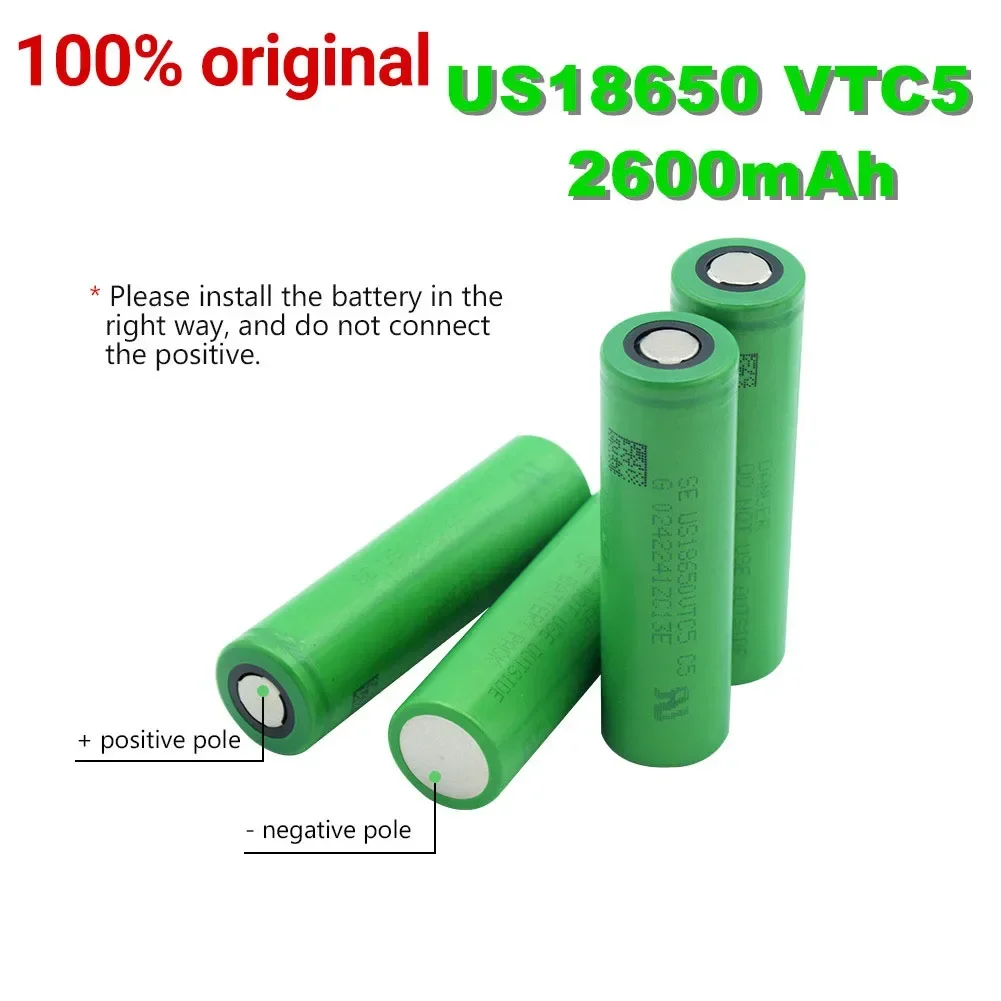 Baterías recargables US18650 VTC5, 3,7 mAh, 2600 V, 18650 V, 3,7 mAh, 20 unidades