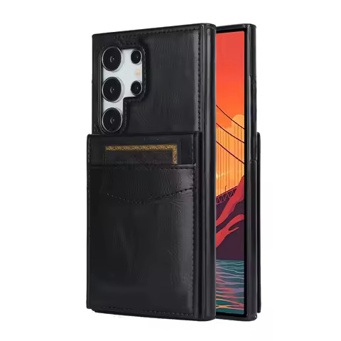 Leather Card Holder Wallet Phone Case For Samsung Galaxy S25 Ultra S24 Plus S23 S22 S21 Note 20, Flip Kickstand Cover Conque
