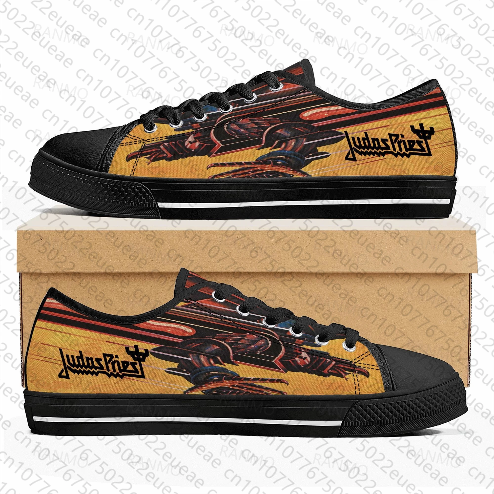 

Judas Priest Heavy Metal Rock Band Low Top High Quality Sneakers Mens Women Teenager Canvas Sneaker Casual Custom Couple Shoes