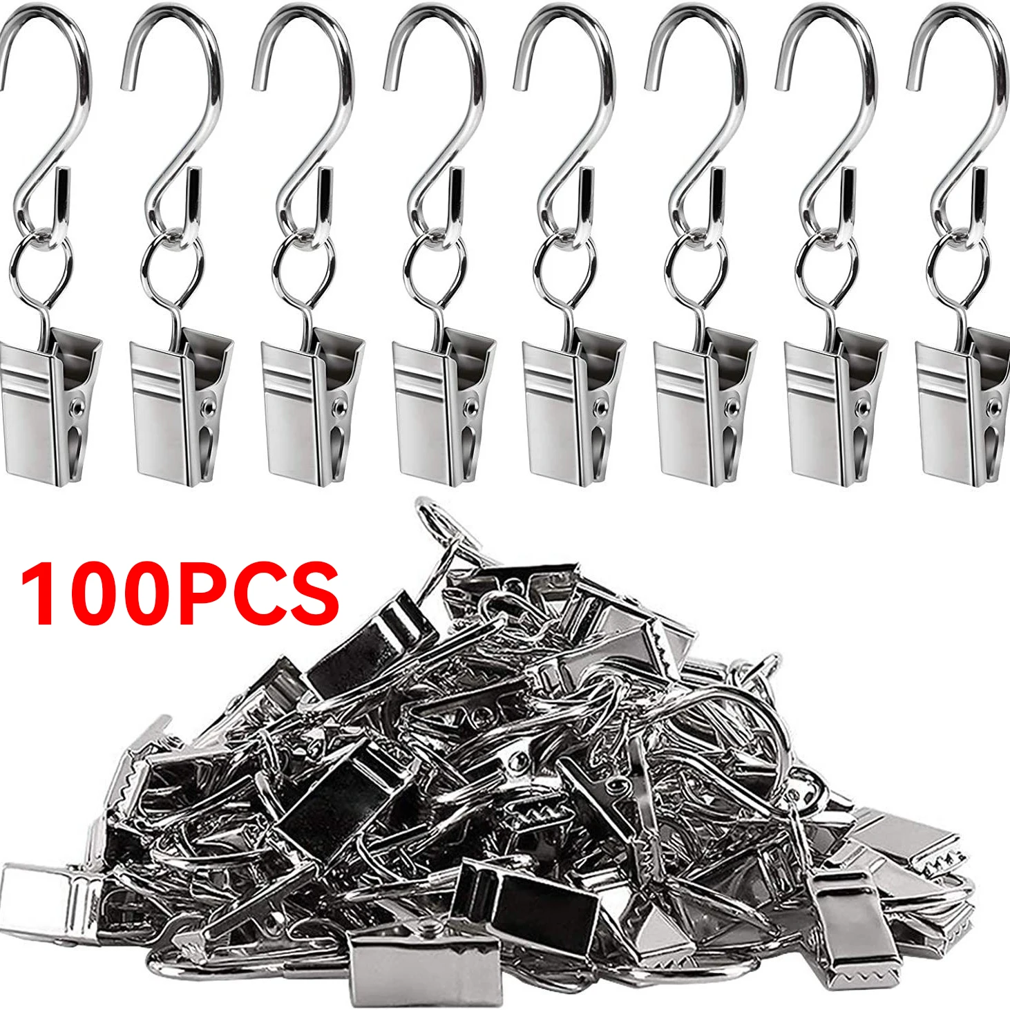 10-100PCS Stainless Steel Curtain S Clips For Curtain Photos Decor Wire Holder For Hanging Photos Drapes Clip Clamp Replacement