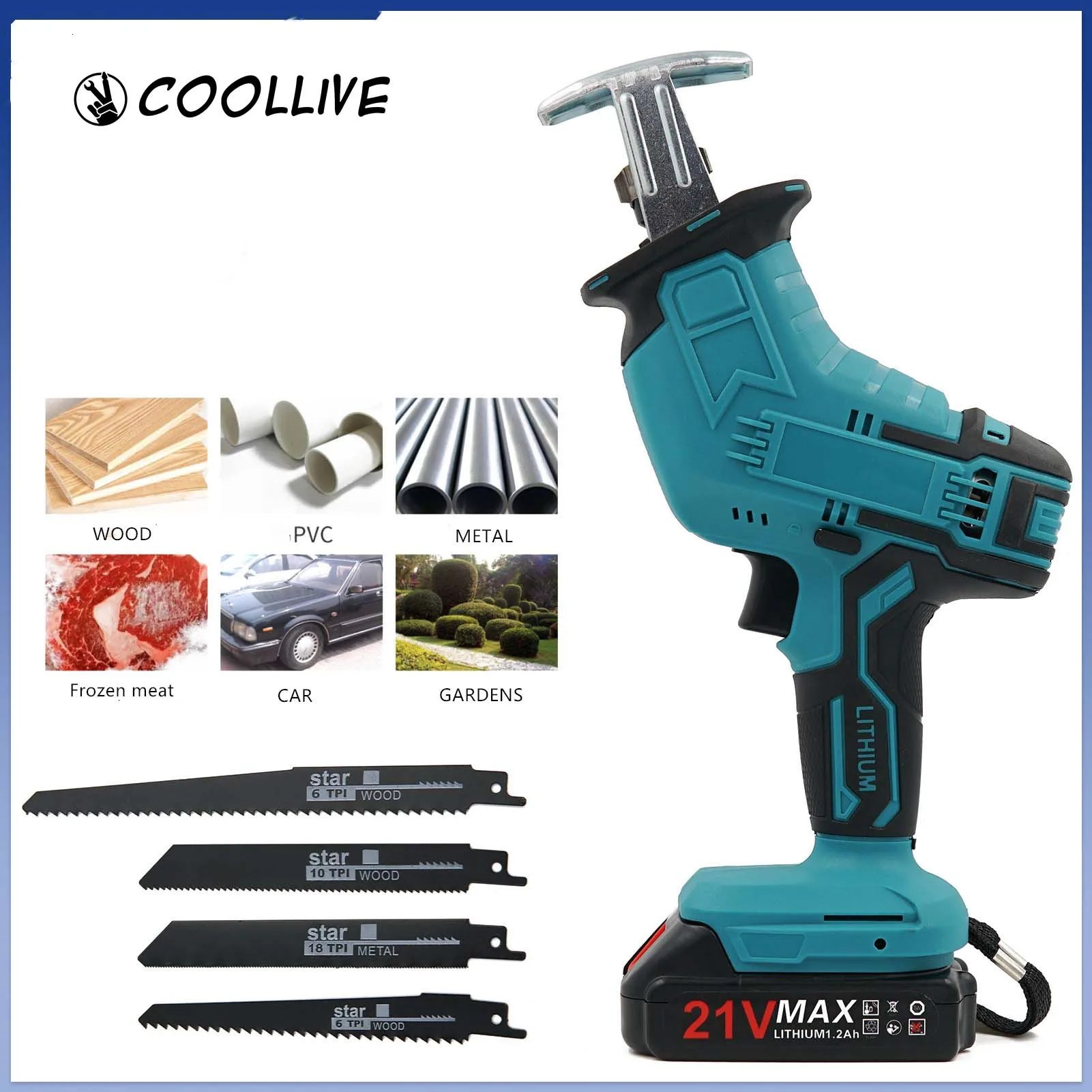 

18V Cordless Electric Reciprocating Saw For Makita 18V Battery Variable Speed Metal Wood Cutting Tool Electric Saw