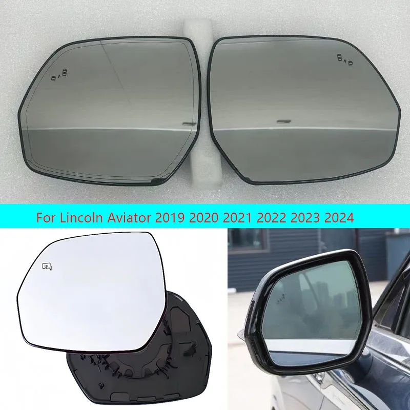 Left/Right Side Blind Spot Heated Mirror Glass Rearview Mirror For Lincoln Aviator 2019 2020 2021 2022 2023 2024