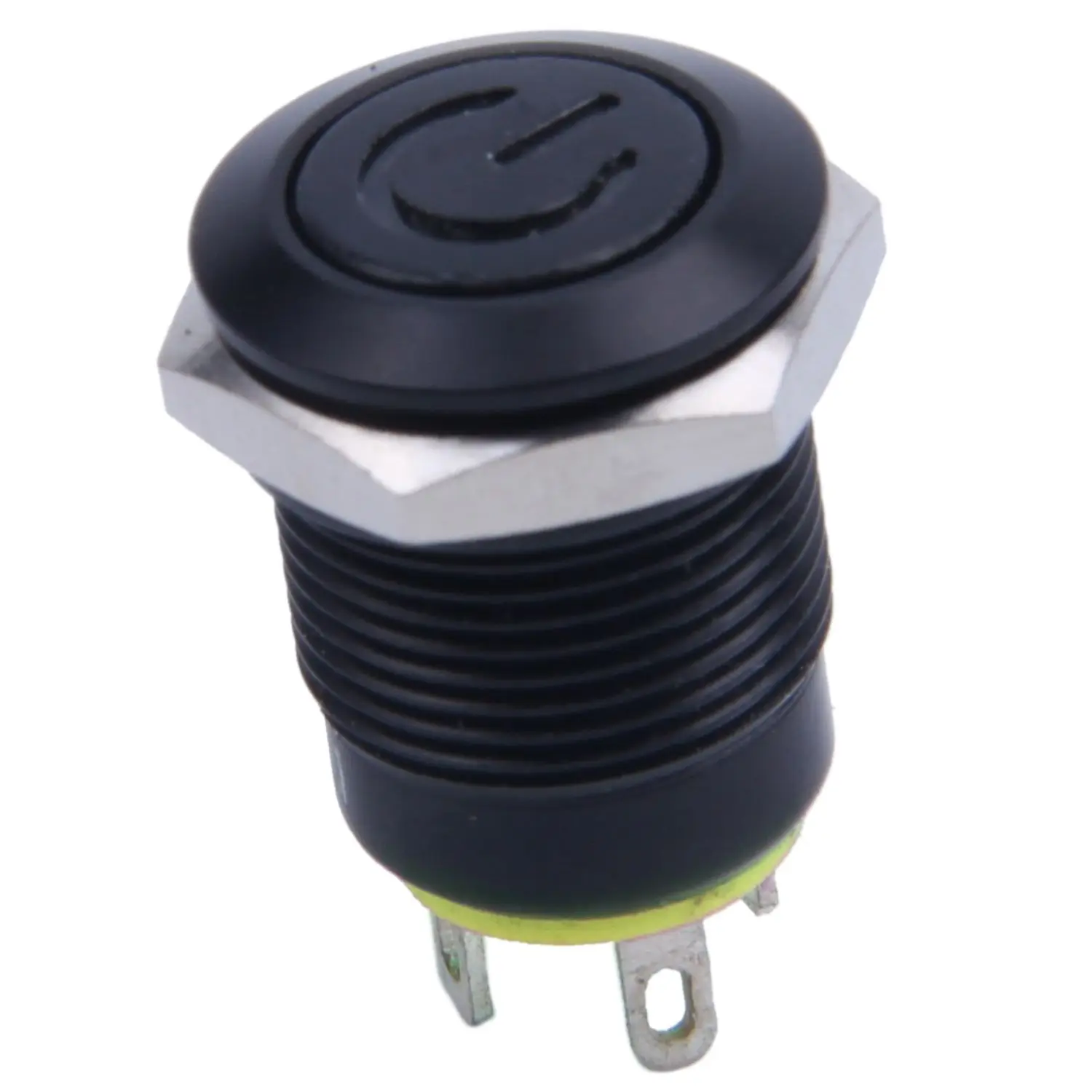 12V 2A 9.5mm LED Metal Cap Power Momentary Push Button Switch, Yellow New Arrivals - view 6