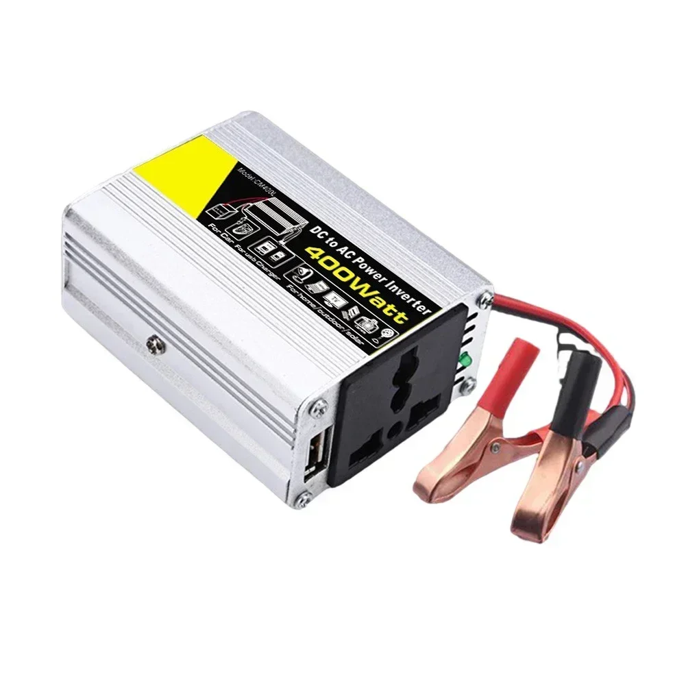 Car Vehicle Power Inverter 400W 12V DC To 220V AC Converter  Easy to Install  Protects Against Overload and Short Circuit