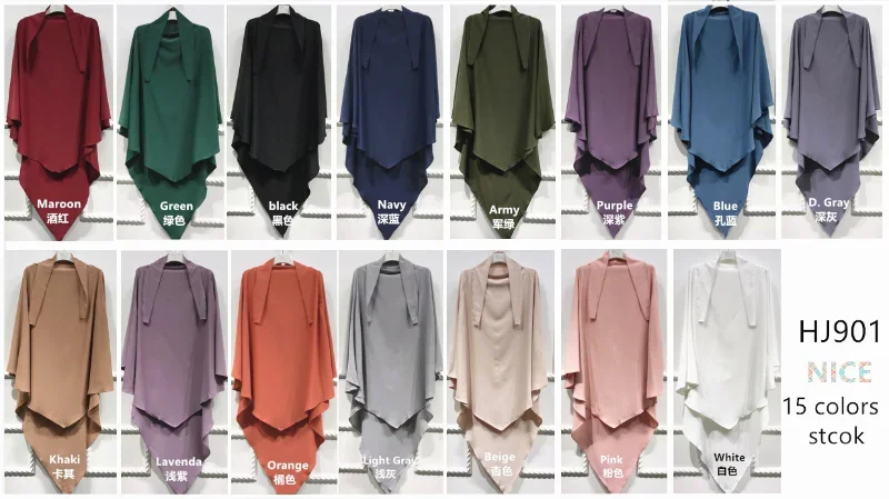 Eid Prayer Garment Long Khimar with veil Islamic Women Hijab Sleeveless Tops Abaya Jilbab One Piece Ramadan Muslim Arab Clothing